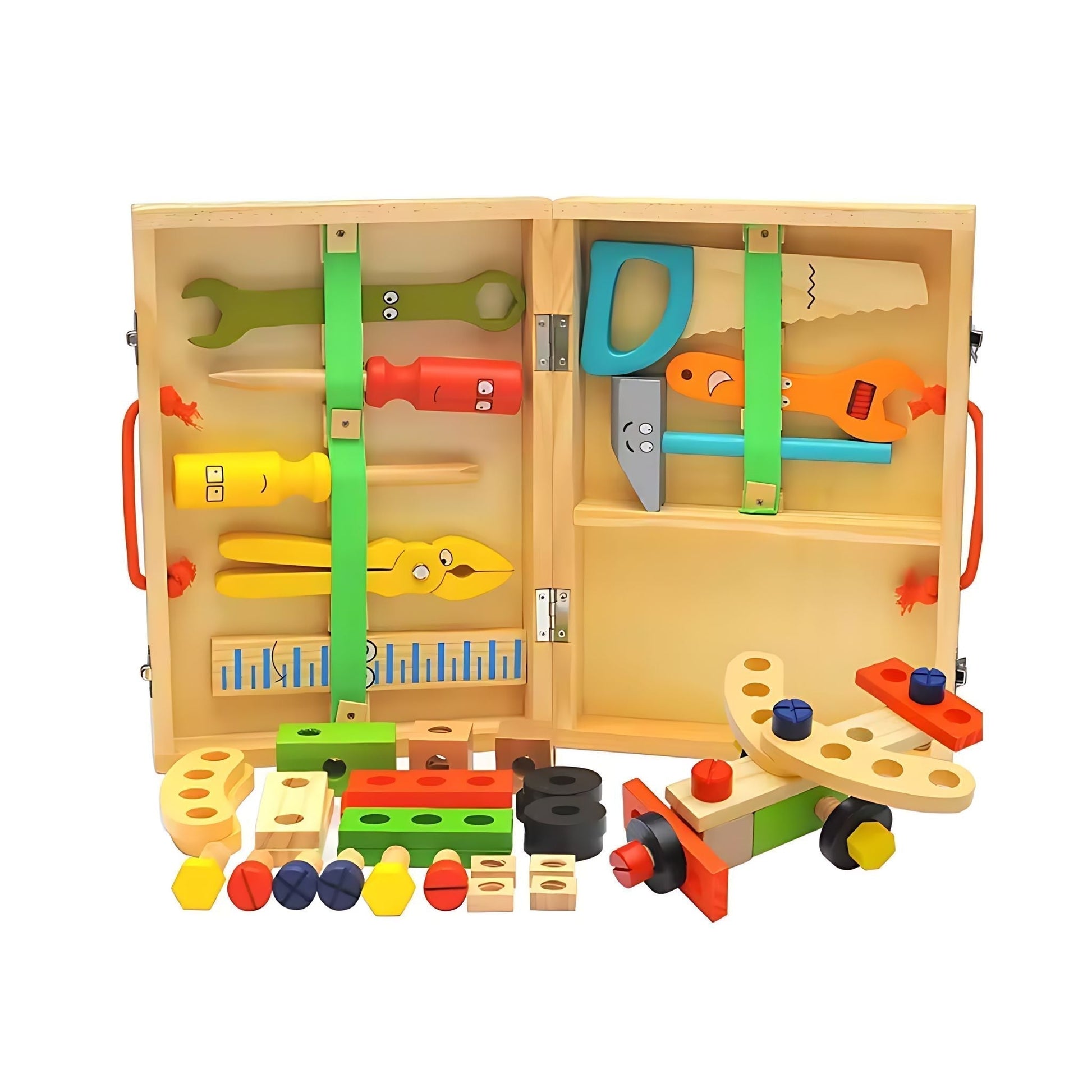 Montessori Toys Wooden & Plastic Toolbox for Toddlers! Vertical