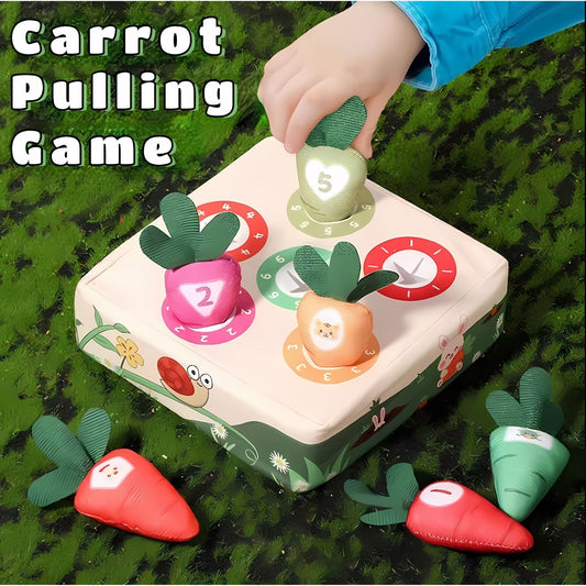 Montessori toy carrot harvest game for fine motor skills and color recognition