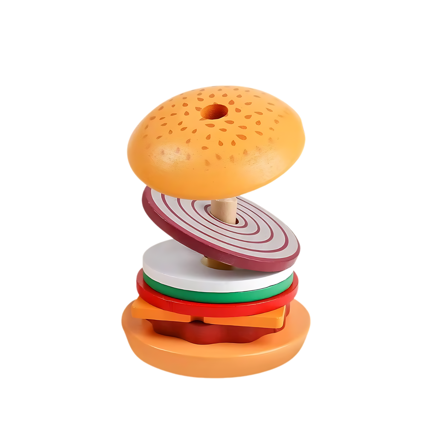 Montessori toy stacking hamburger playset for children's fine motor skills and pretend play