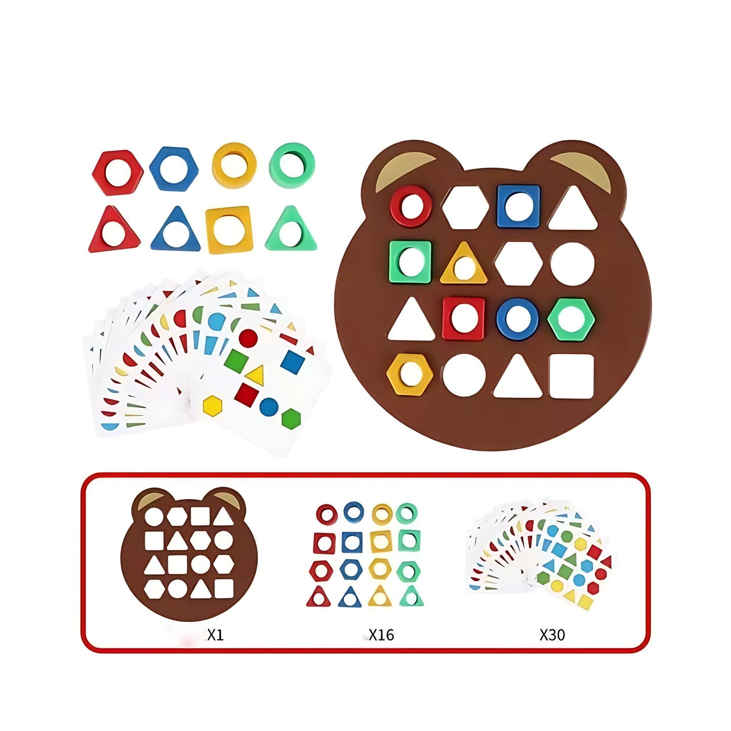 Montessori toy shape sorting puzzle for early cognitive and color recognition skills