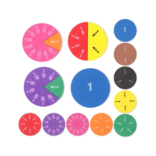 Montessori toy fraction circles set for STEM learning and math skills development