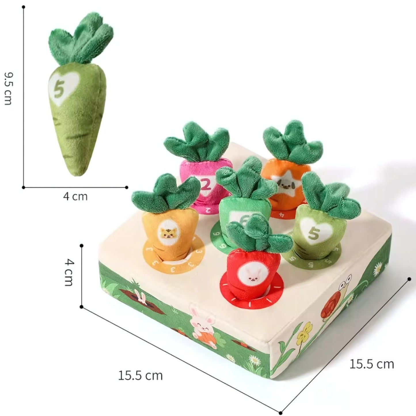 Montessori toy carrot harvest game dimensions