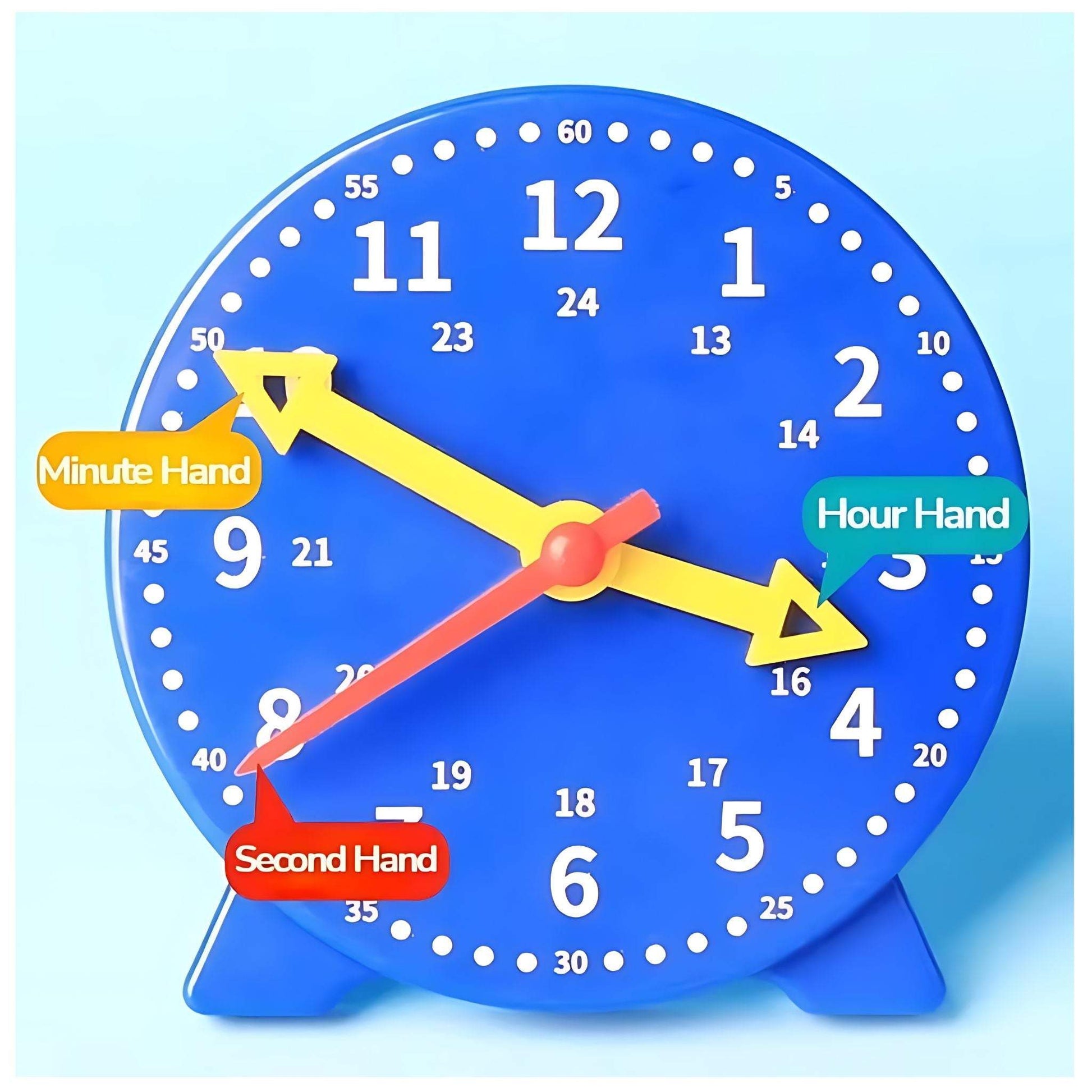 Montessori toy teaching clock  Blue